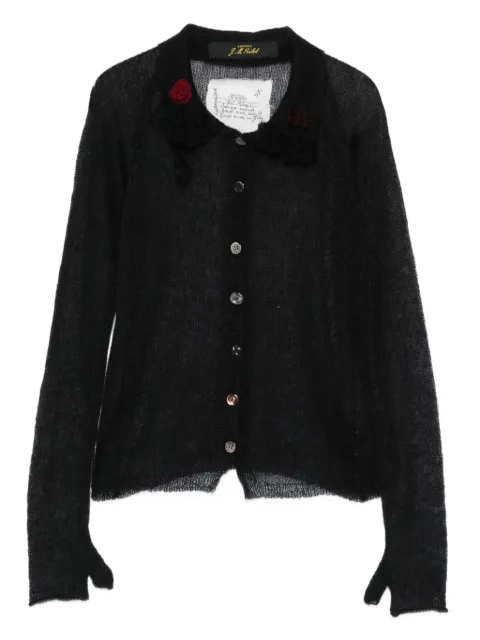 ARCHIVIO  J.M. Ribot rose-embellished button cardigan