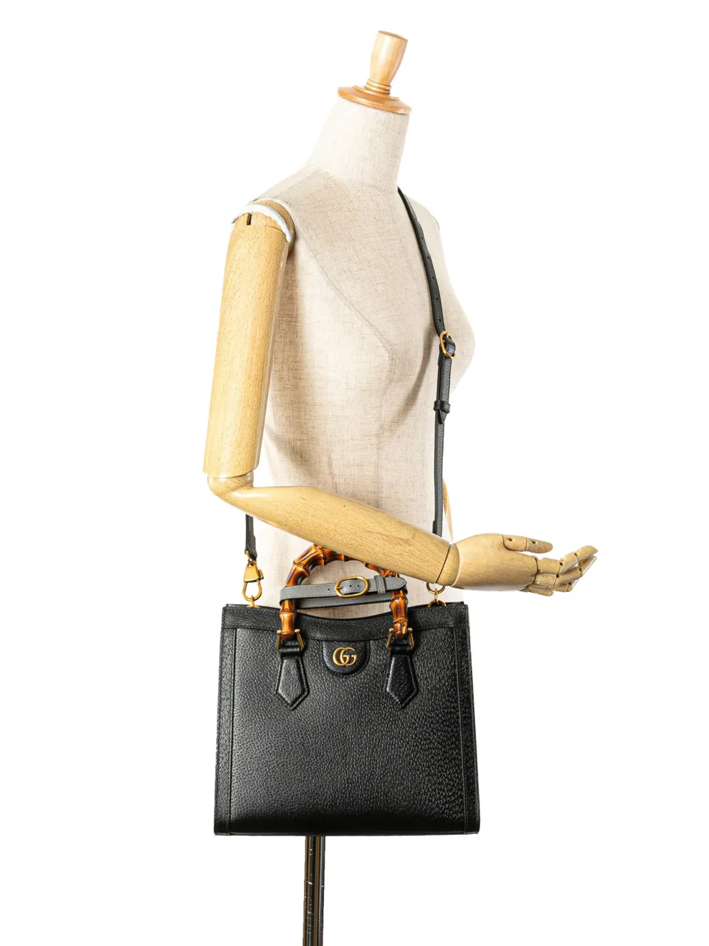 Pre-owned Gucci 2016-2025 Small Leather Bamboo Diana Satchel