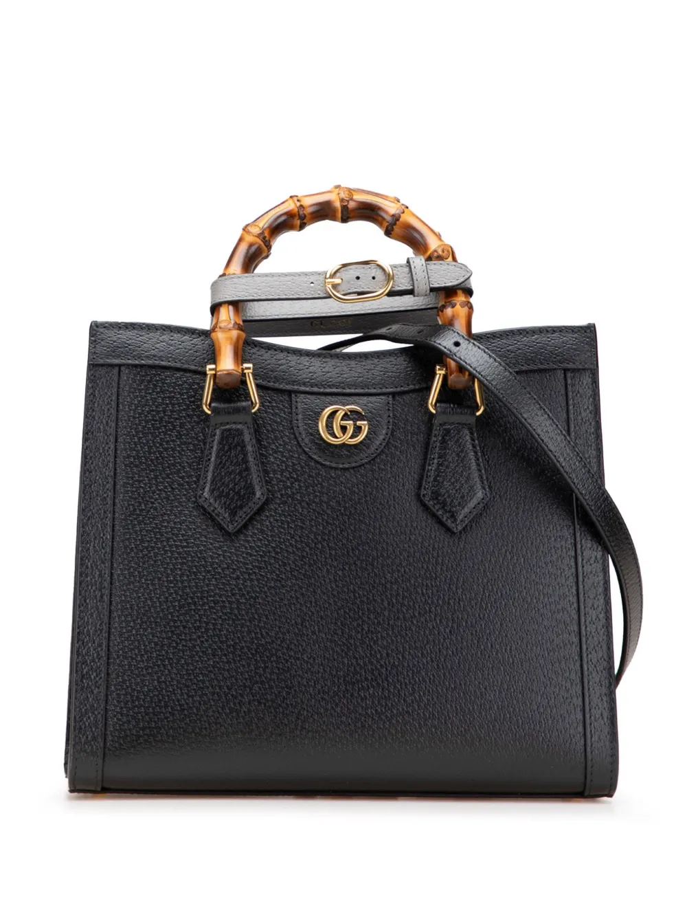 Gucci Pre-Owned 2016-2025 スモール レザー バンブー ダイアナ サッチェルバッグ - ブラック Gucci Pre-Owned 2016-2025 スモール レザー バンブー ダイアナ サッチェルバッグ - ブラック
