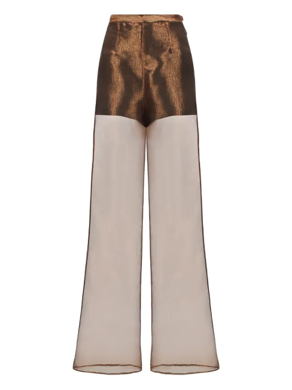 Taller Marmo Marlene See-through Trousers in Brown