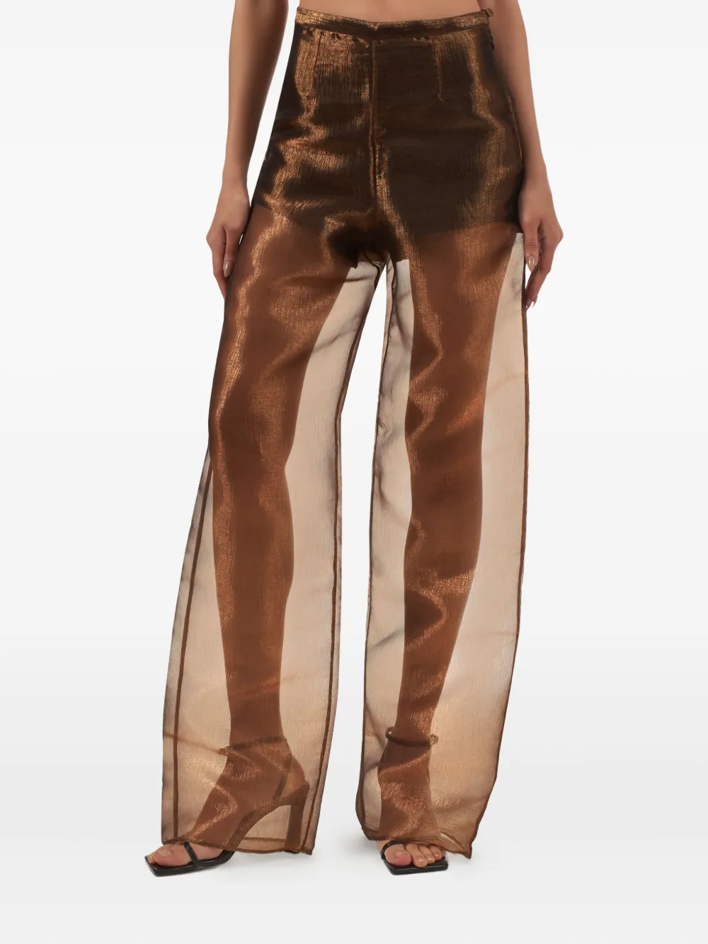 Taller Marmo Marlene doorzichtige broek Bruin