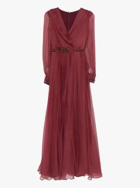 M.Marquise Michalea embellished pleated dress
