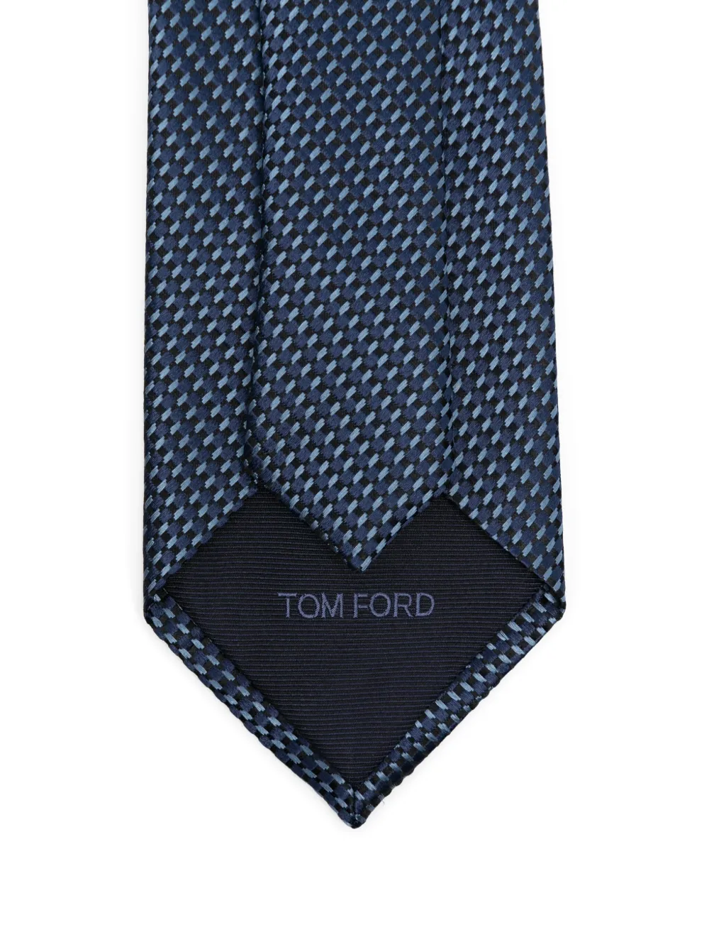 TOM FORD Zijden stropdas met geometrisch patroon Blauw