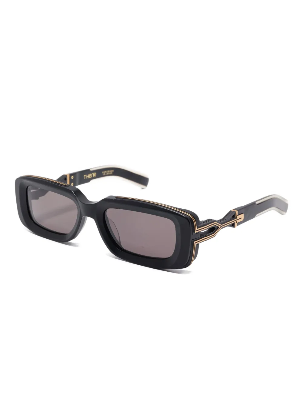 T Henri Eyewear Yurus rectangle-frame embellished-arm sunglasses - Zwart
