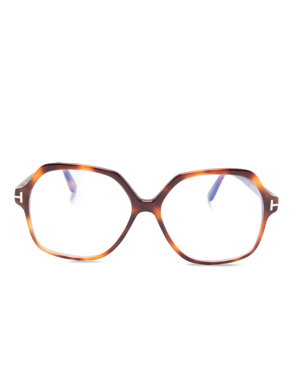 TOM FORD Eyewear geometric-frame glasses - ブラウン TOM FORD Eyewear geometric-frame glasses - ブラウン