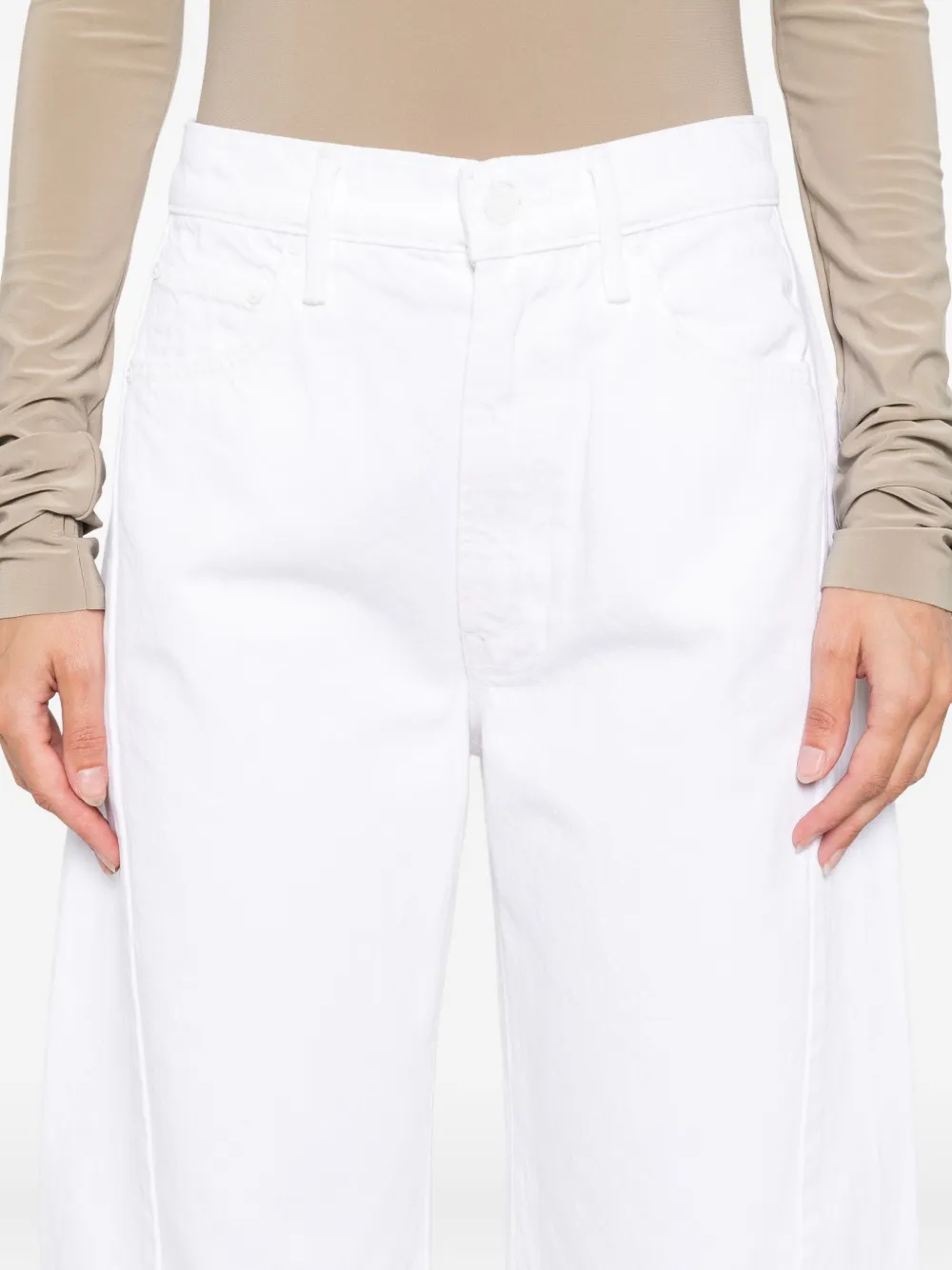 Mother The Full-pipe Ankle Jeans In White