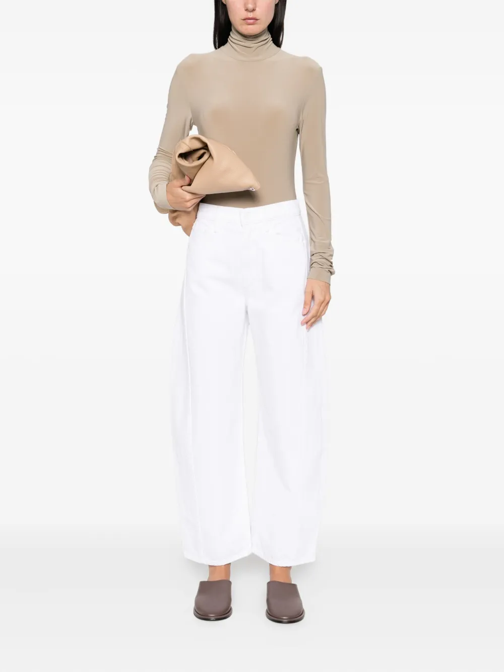 Mother The Full-pipe Ankle Jeans In White