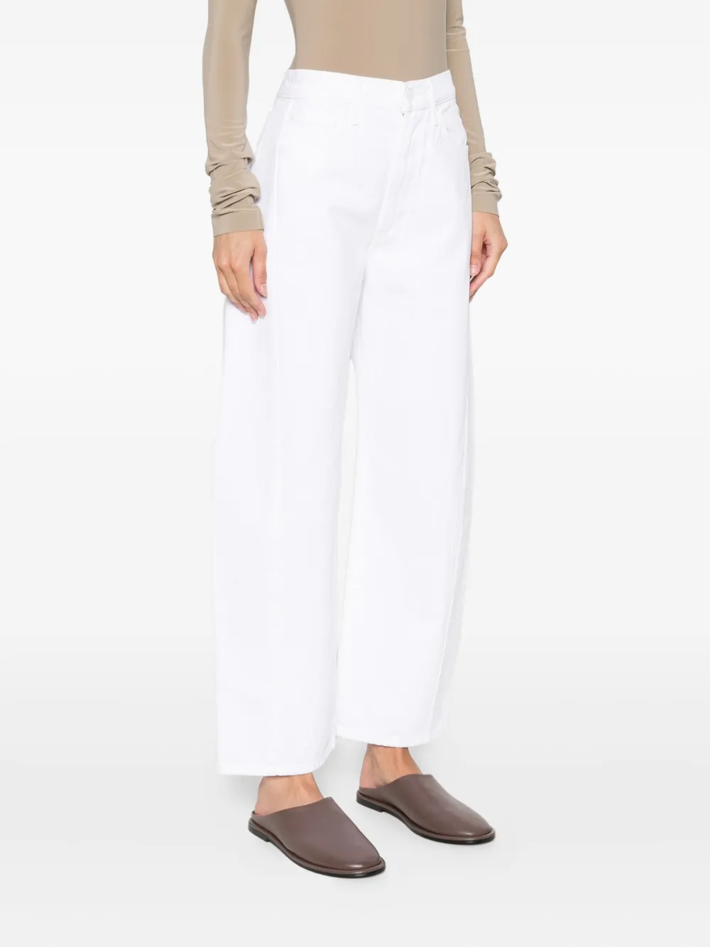 Mother The Full-pipe Ankle Jeans In White