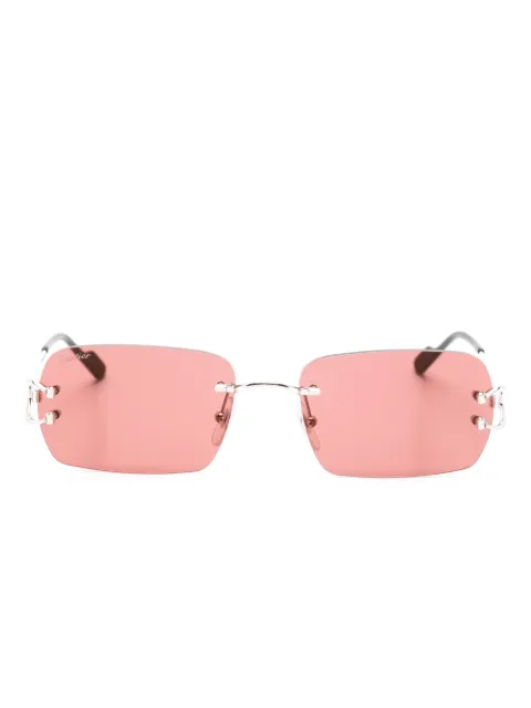 Cartier Eyewear C-förmige Sonnenbrille mit eckigem Gestell
