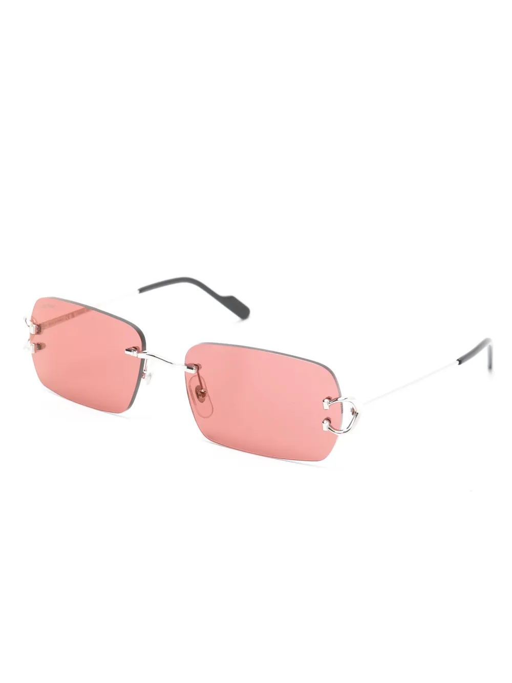 Cartier Eyewear C-vormige zonnebril met rechthoekig montuur - Zilver