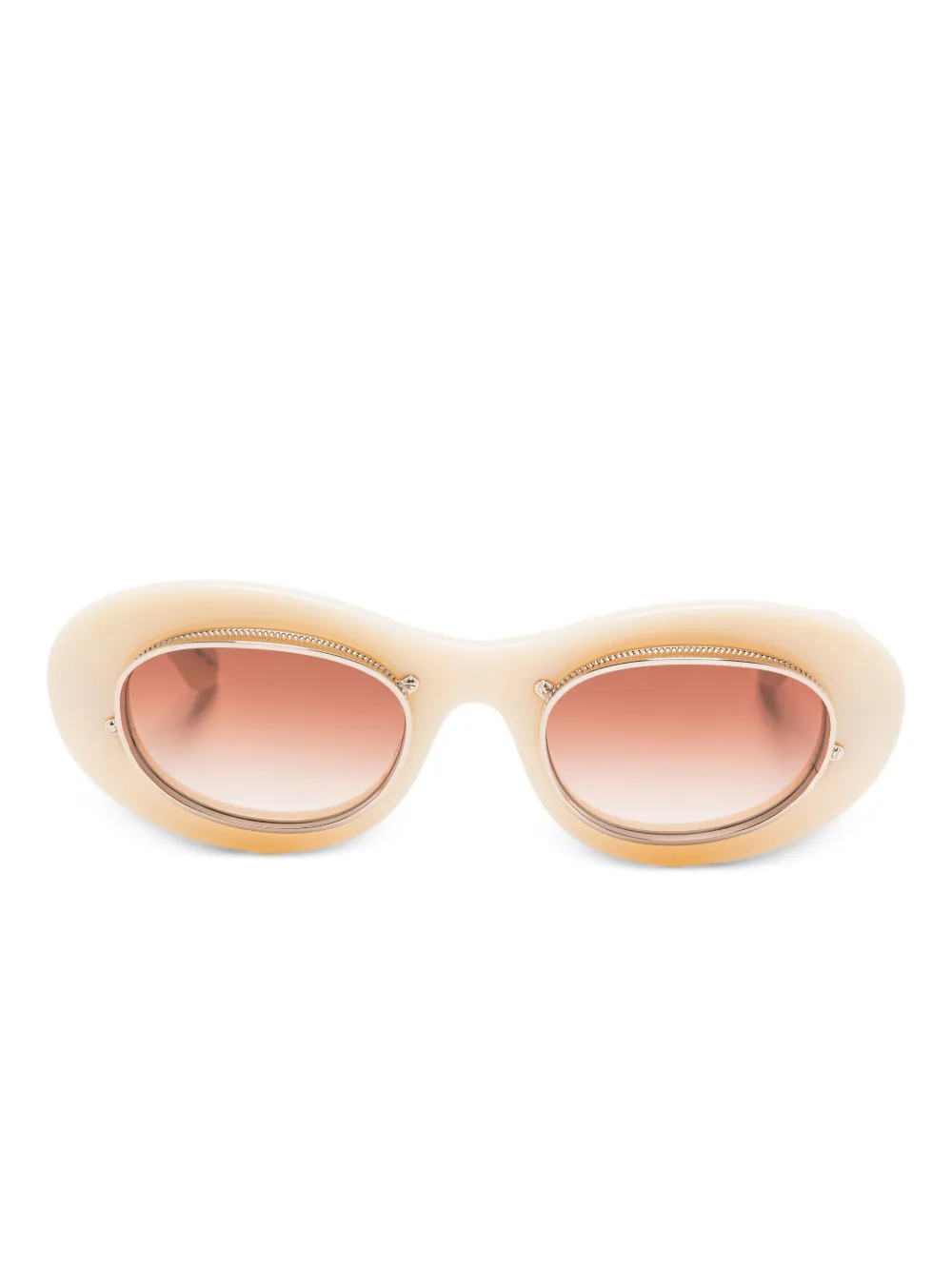 Matsuda 10604H oval-frame gold-detail sunglasses Beige