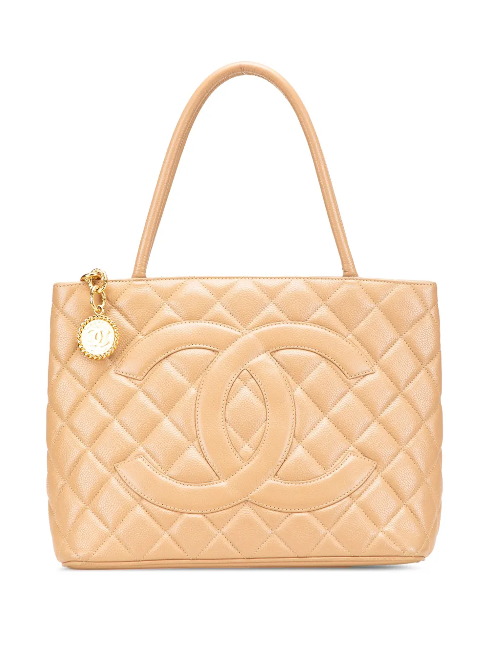 CHANEL Pre-Owned 2002-2003 キャビア メダリオン トートバッグ - ブラウン CHANEL Pre-Owned 2002-2003 キャビア メダリオン トートバッグ - ブラウン