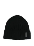 Emporio Armani ribbed wool beanie - Black