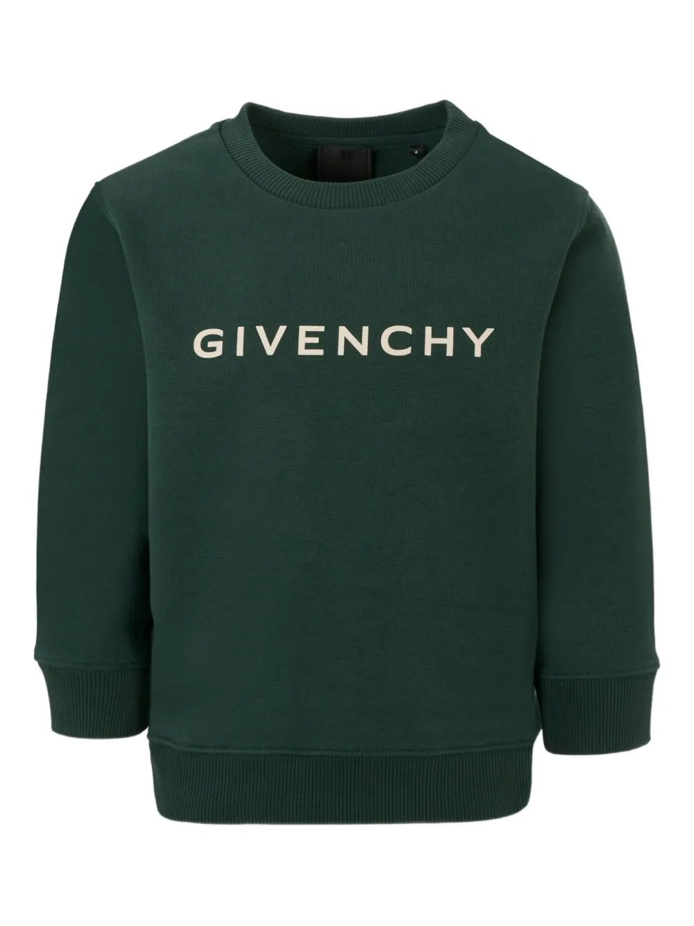Givenchy Kids Sweater met logodetail en ronde hals Groen