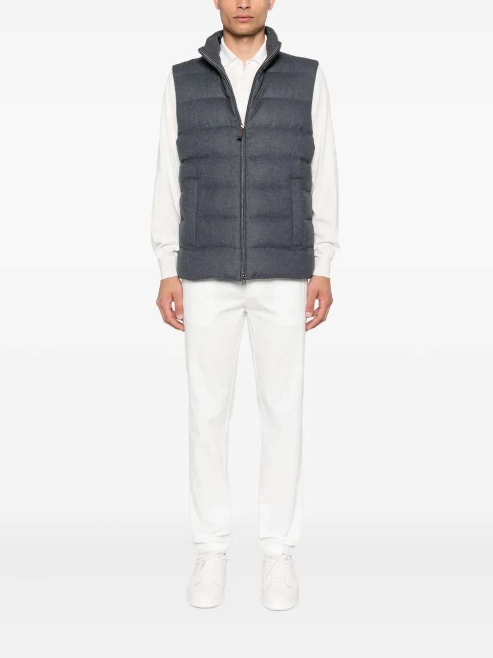 Eleventy Straight broek met trekkoord van katoenblend Wit