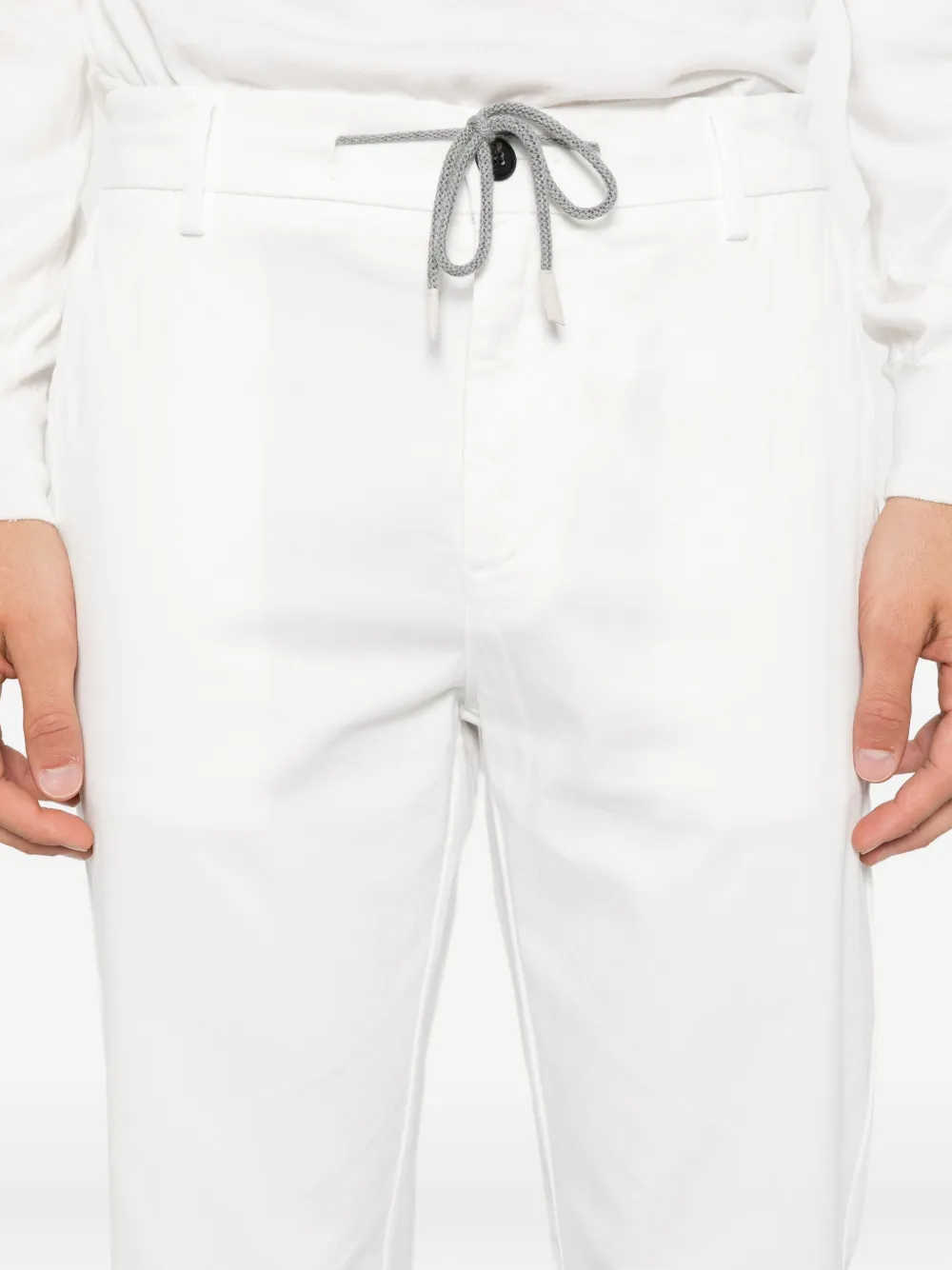 Eleventy Straight broek met trekkoord van katoenblend Wit