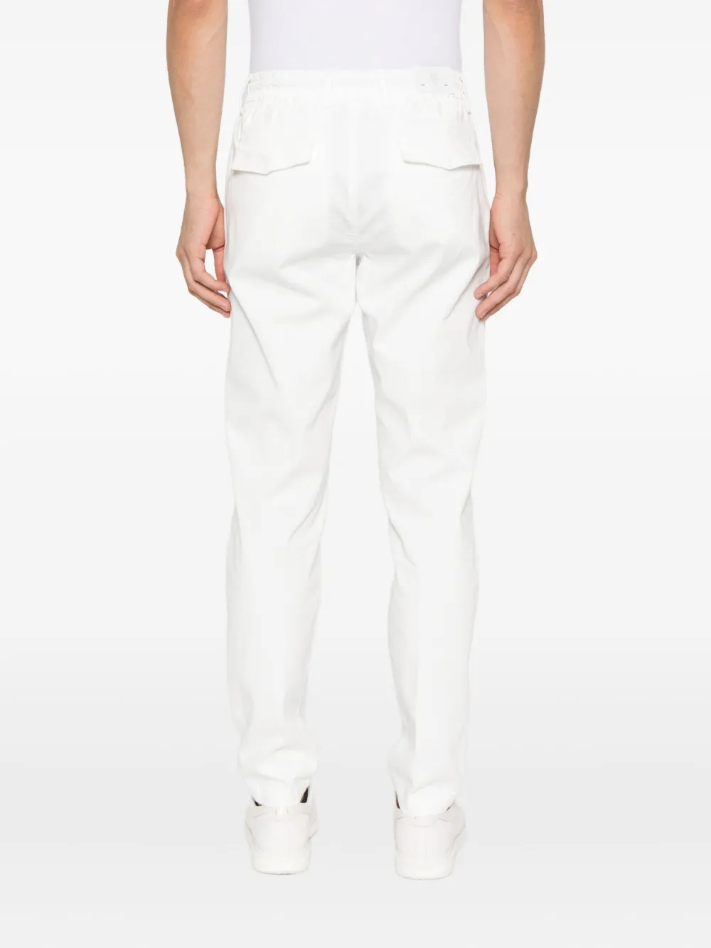 Eleventy Straight broek met trekkoord van katoenblend Wit
