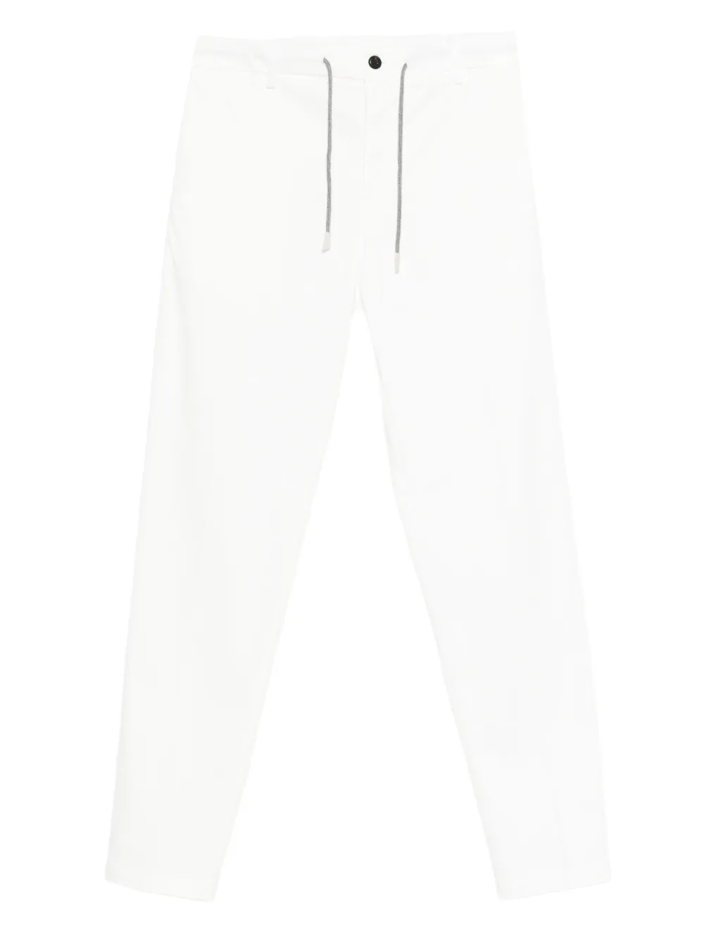 Eleventy Straight broek met trekkoord van katoenblend Wit
