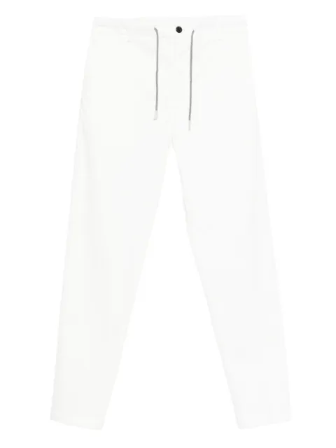 Eleventy drawstring cotton-blend straight-leg trousers