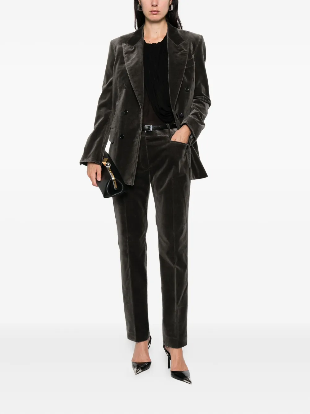 Tom Ford Velvet Trousers In Black