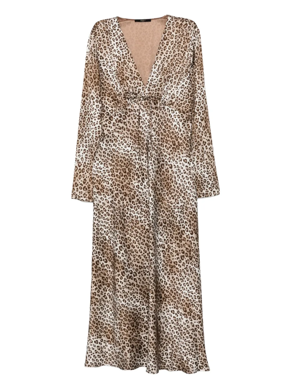 Seventy leopard-print V-neck dress - ブラウン Seventy leopard-print V-neck dress - ブラウン