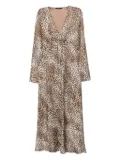 Seventy leopard-print V-neck dress - Brown