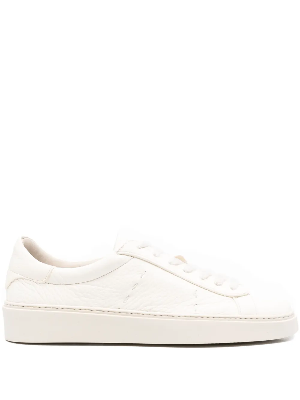 Eleventy leather low-top sneakers Neutrals