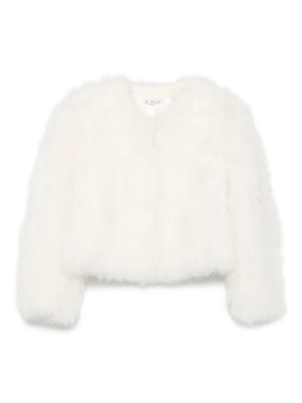 Liska Goat-fur Cropped Jacket In White