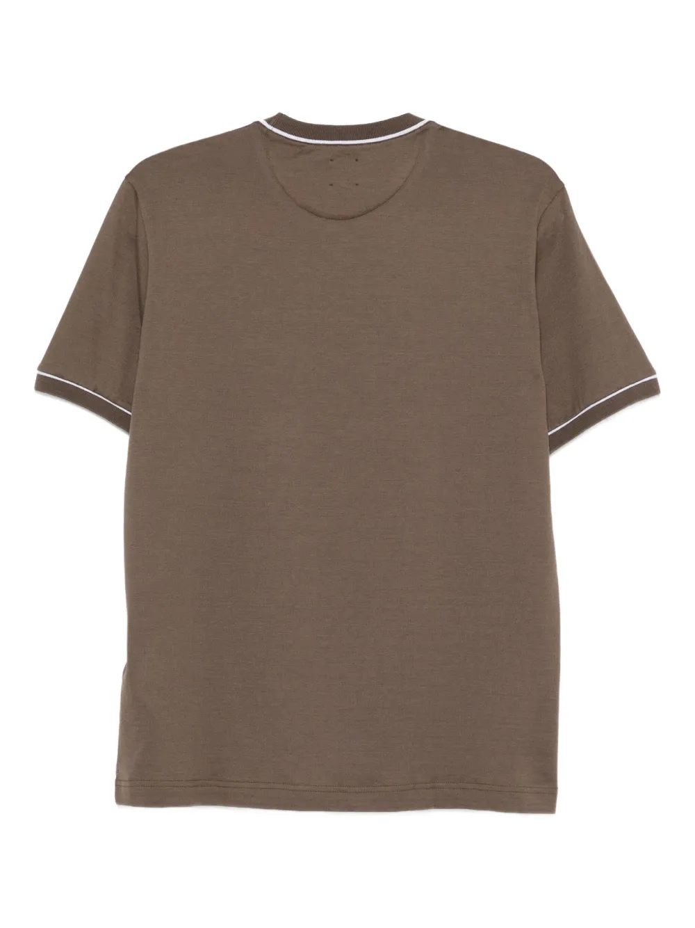 Eleventy T-shirt met contrasterende afwerking Bruin