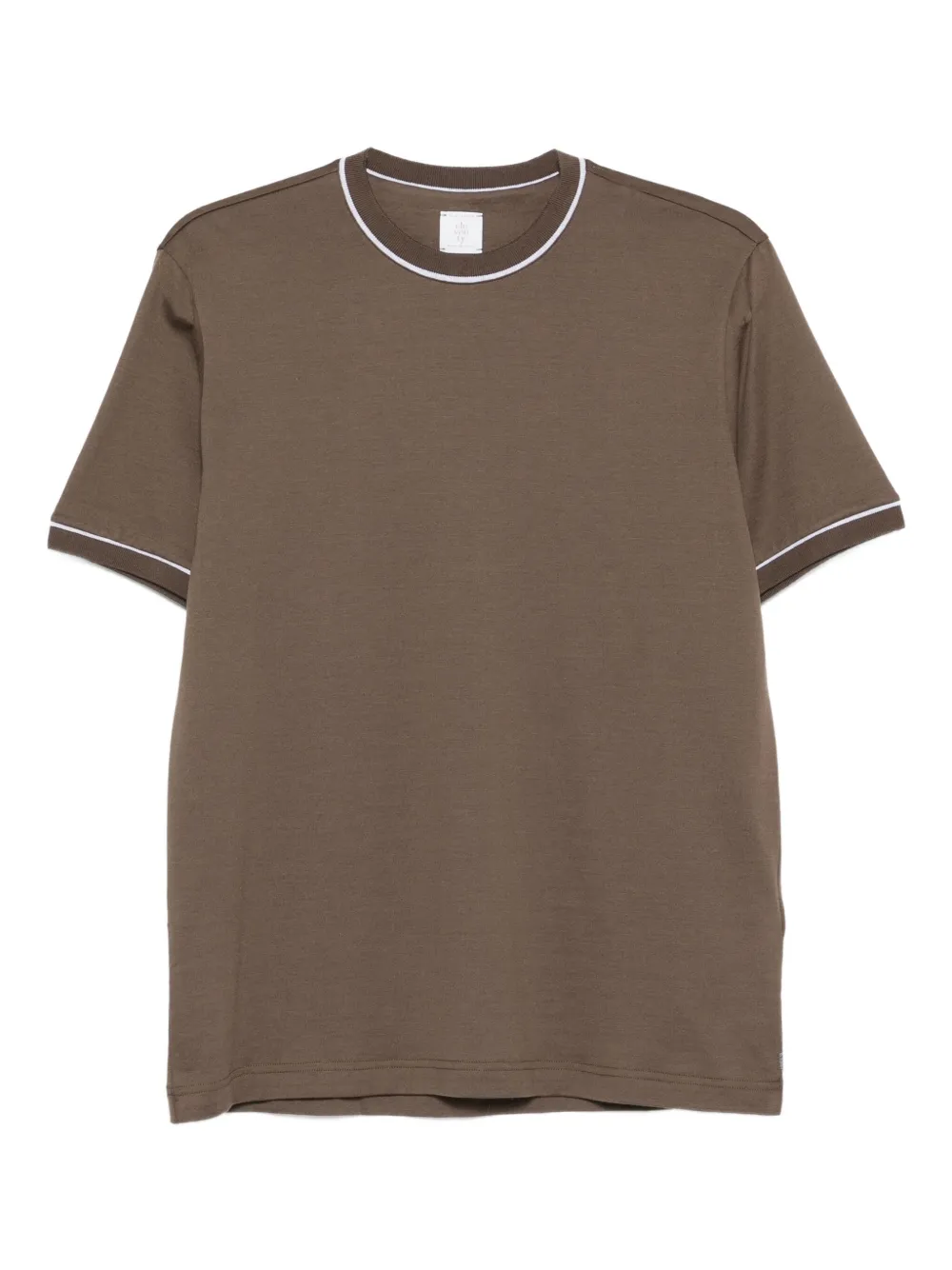 Eleventy contrasting-trim T-shirt - ブラウン Eleventy contrasting-trim T-shirt - ブラウン