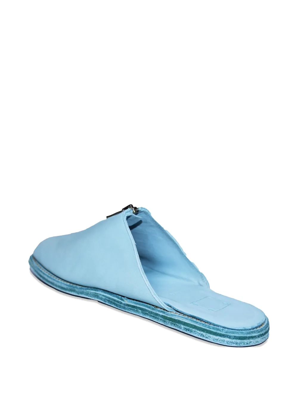 Guidi zip-detail leather mules Blue