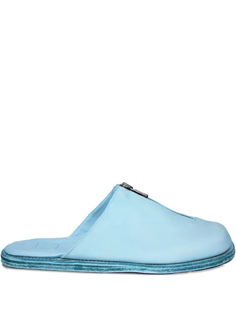 Guidi zip-detail leather mules
