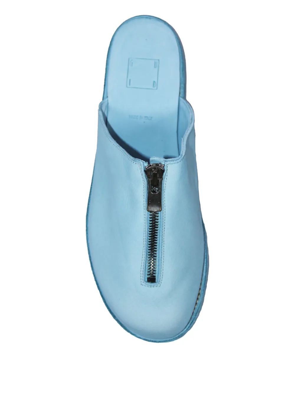 Guidi zip-detail leather mules Blue
