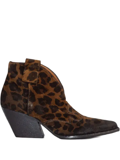 Elena Iachi leopard-print pointed-toe boots