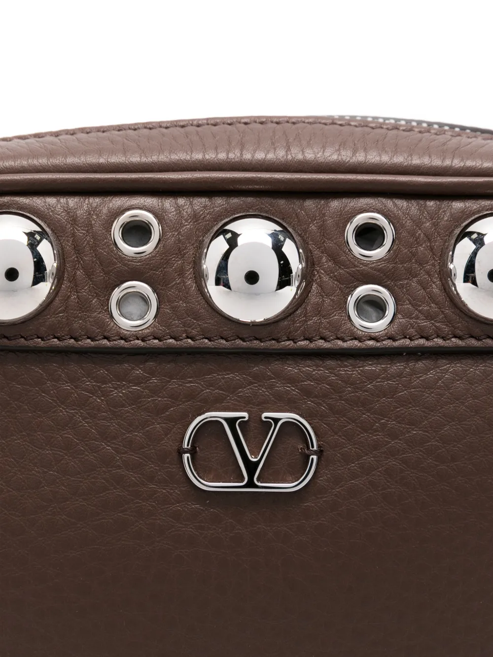 Valentino Garavani studded leather messenger bag Bruin
