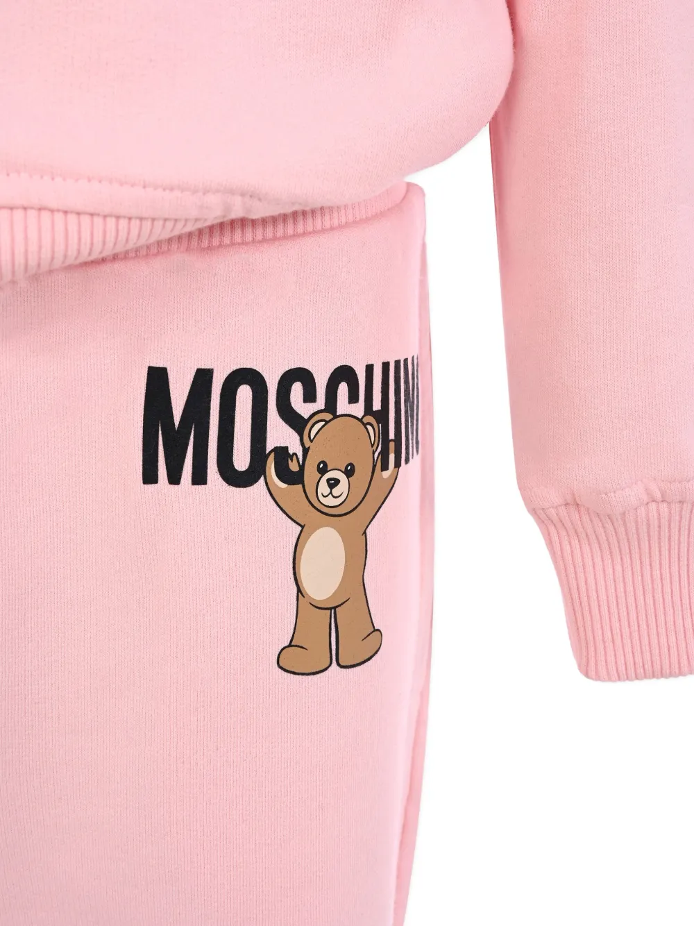 Moschino Kids teddy-print hooded tracksuit Roze