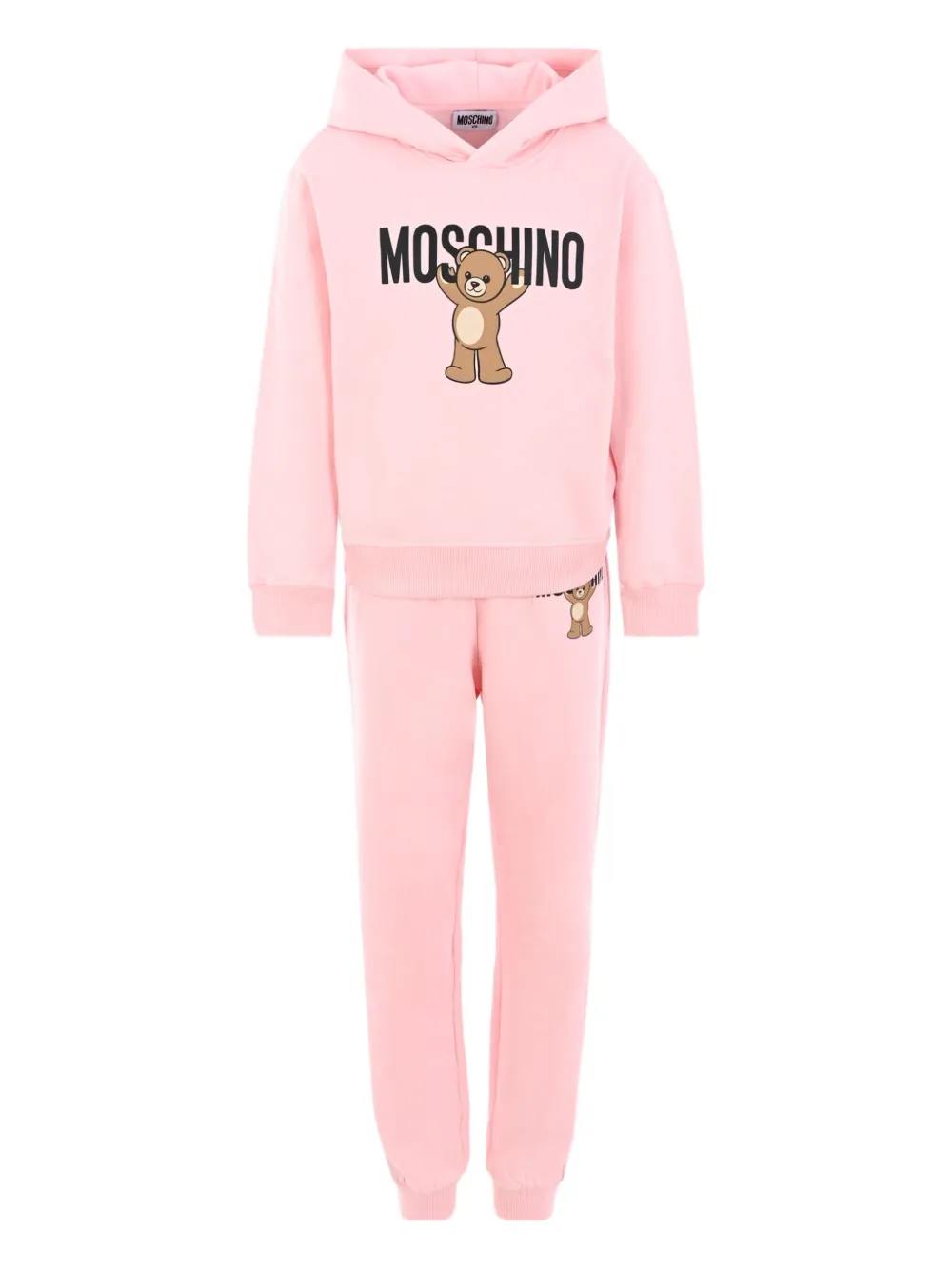Moschino Kids teddy-print hooded tracksuit Roze
