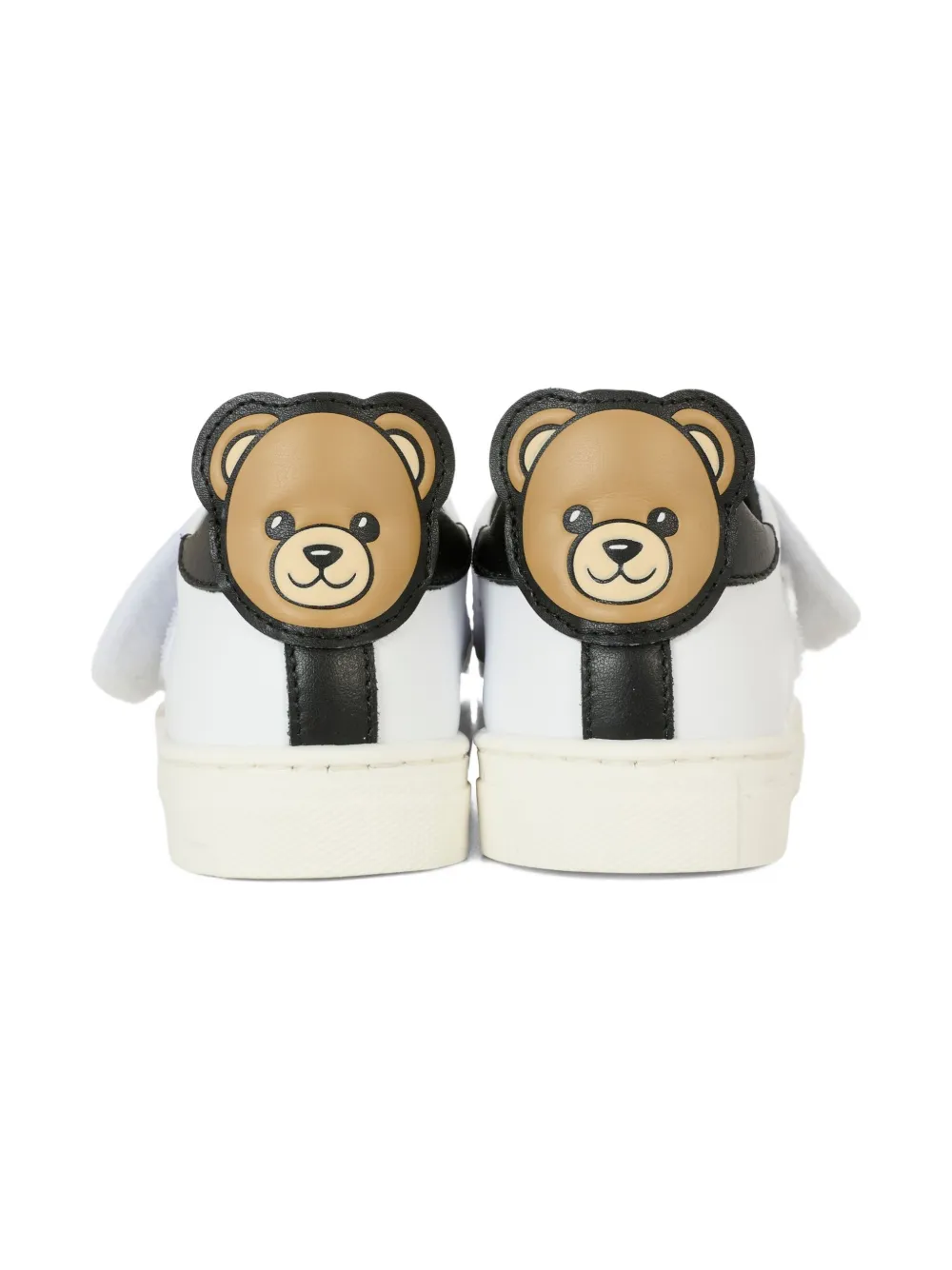 Moschino Kids logo-strap teddy-bear sneakers White