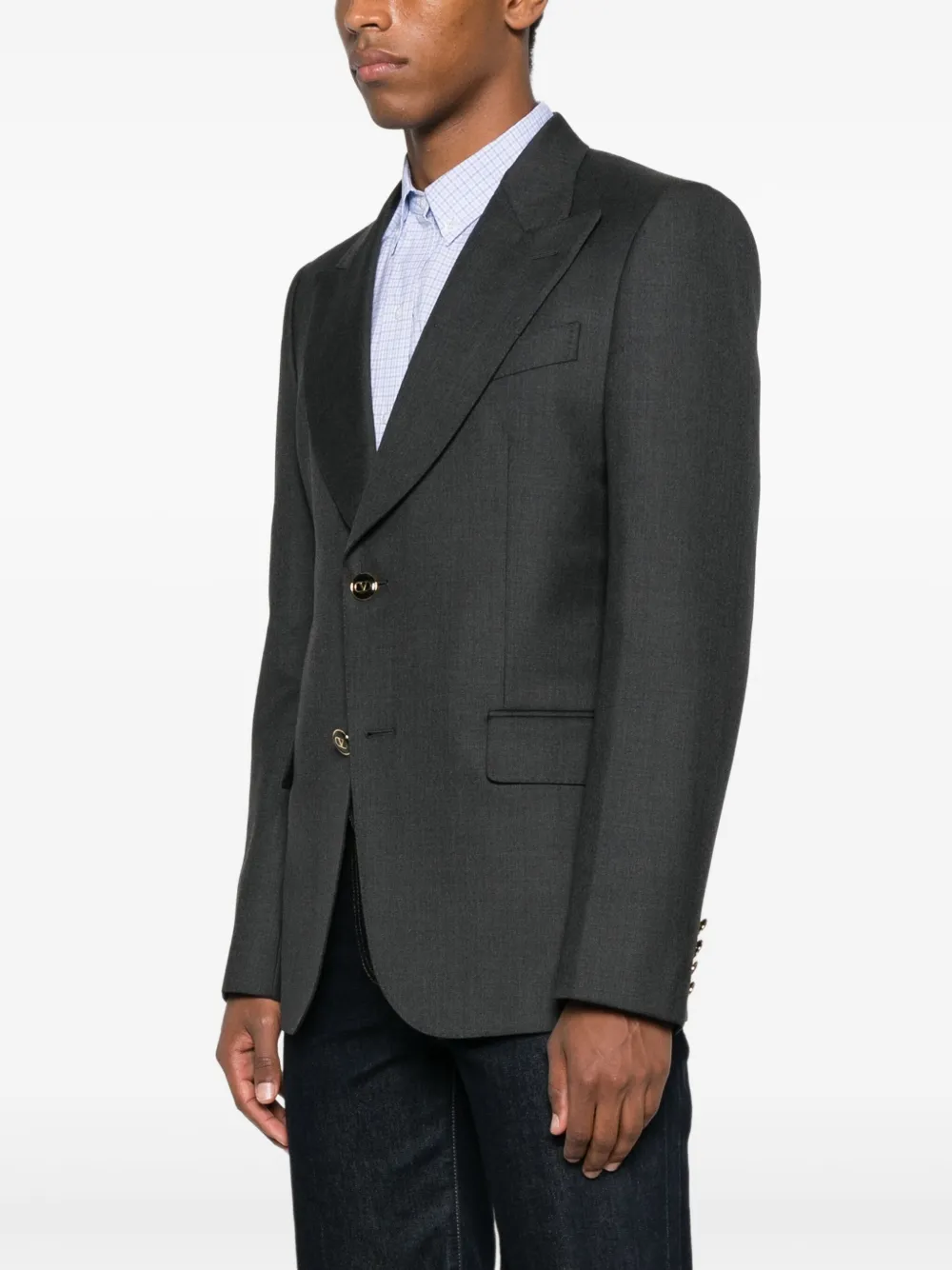 Valentino Garavani Blazer met enkele rij knopen Grijs