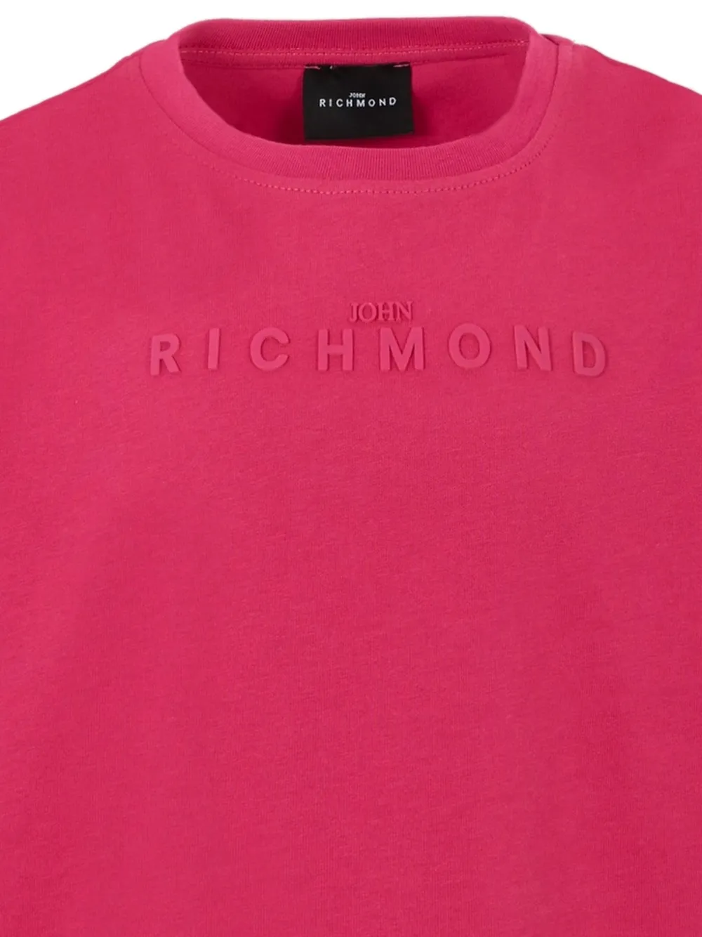 John Richmond Junior embossed-logo T-shirt Roze