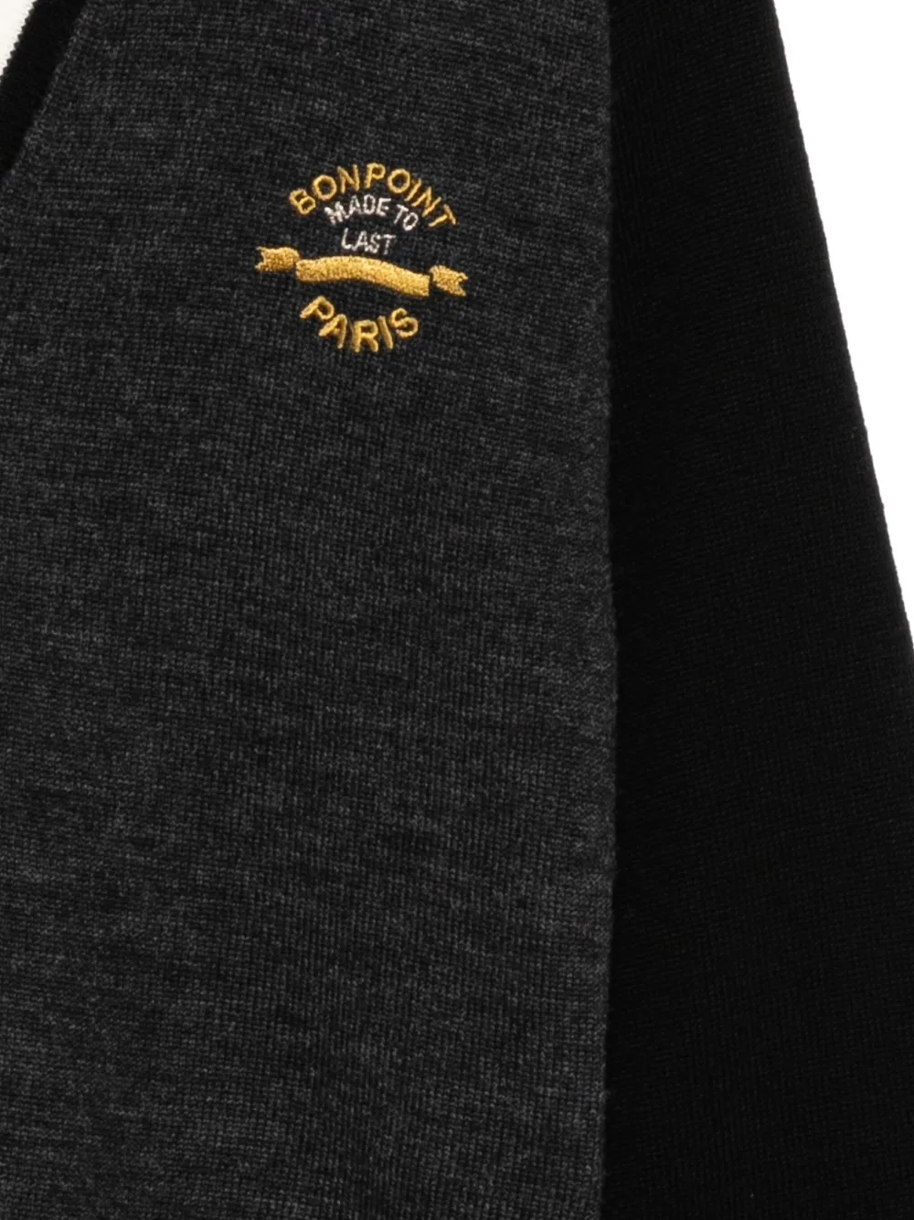 Bonpoint Wollen vest met geborduurd logo Grijs