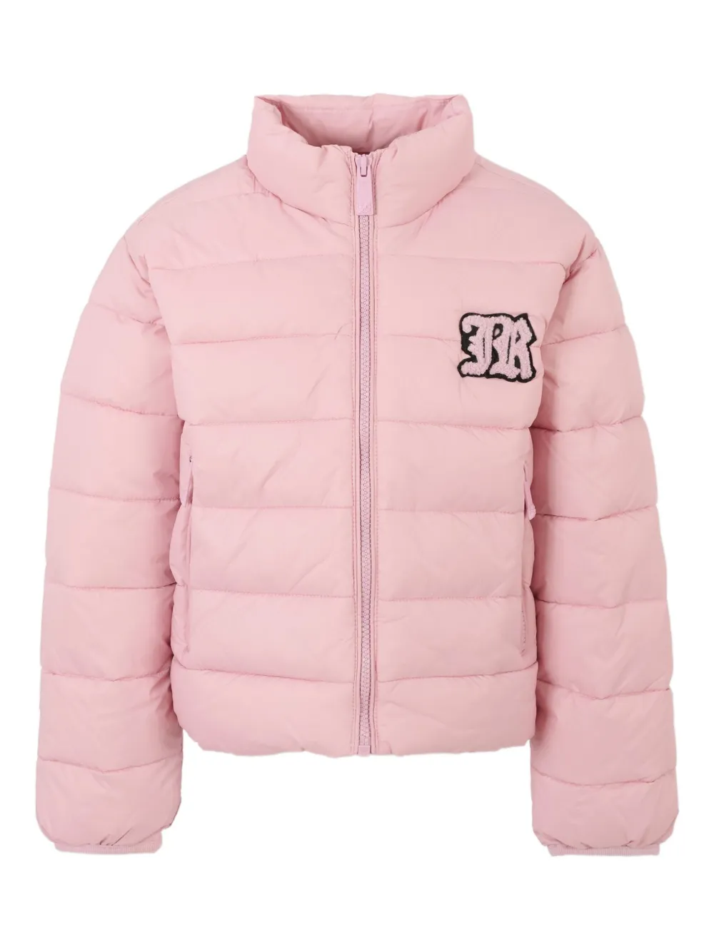 John Richmond Junior logo-patch padded jacket Roze