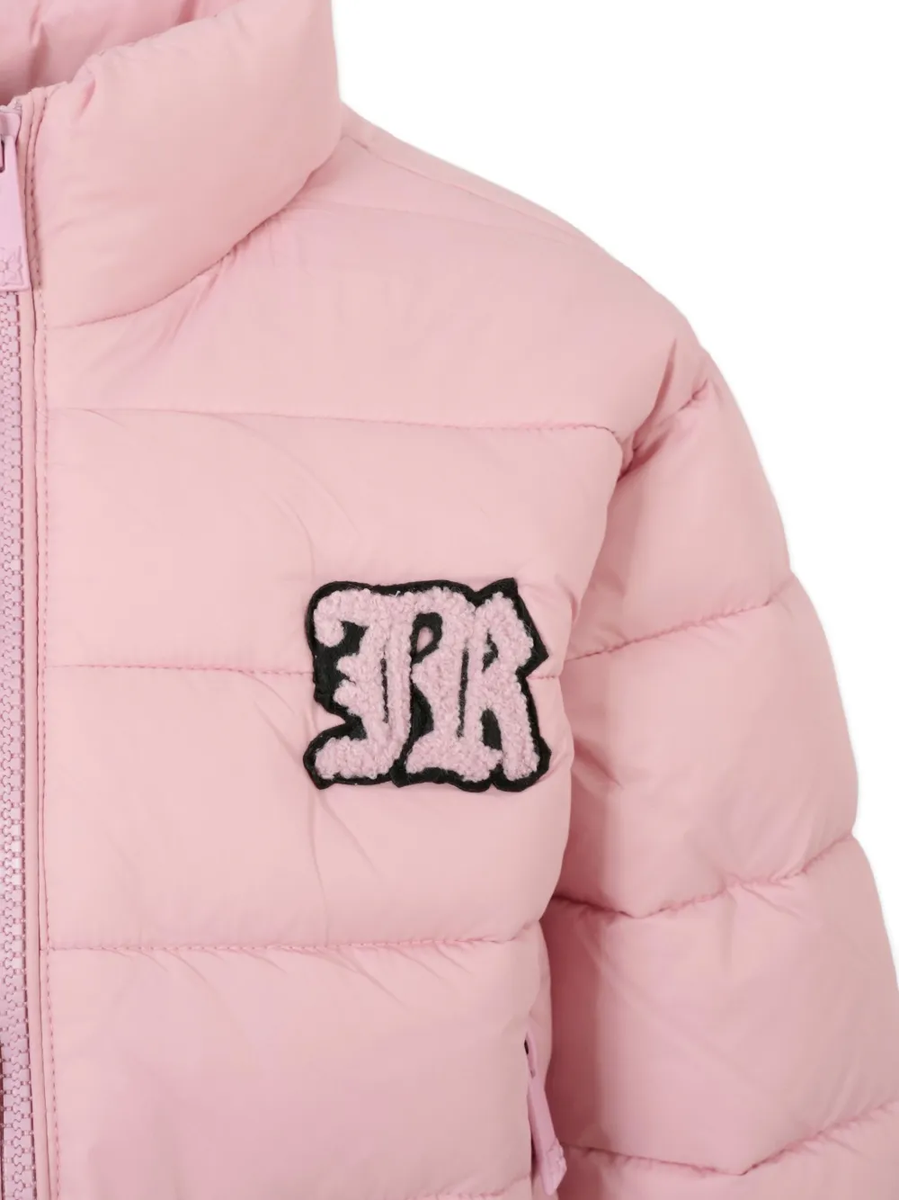 John Richmond Junior logo-patch padded jacket Roze