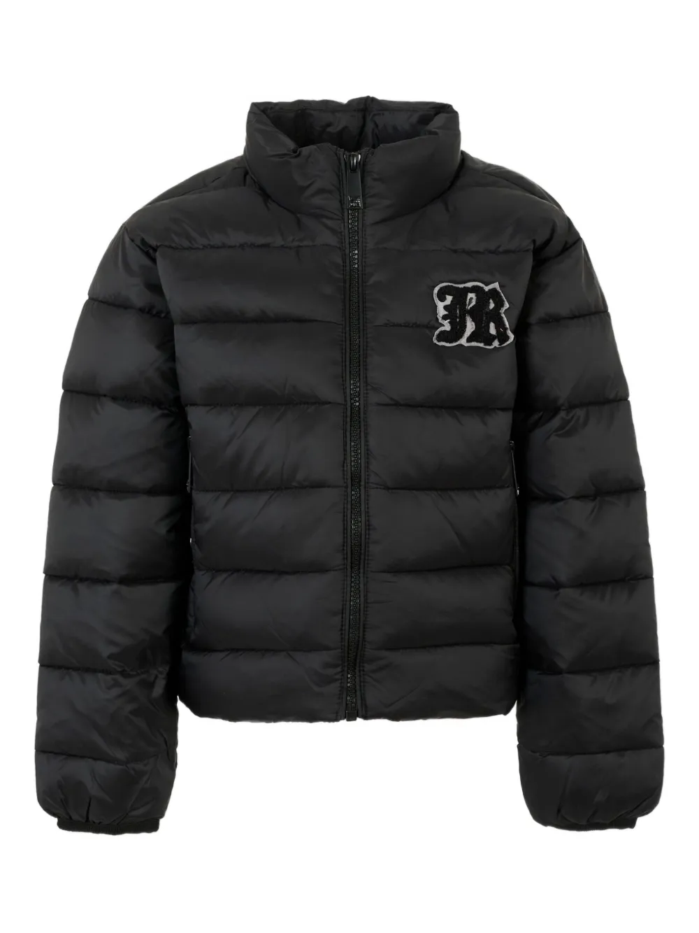 John Richmond Junior logo-patch padded jacket Zwart