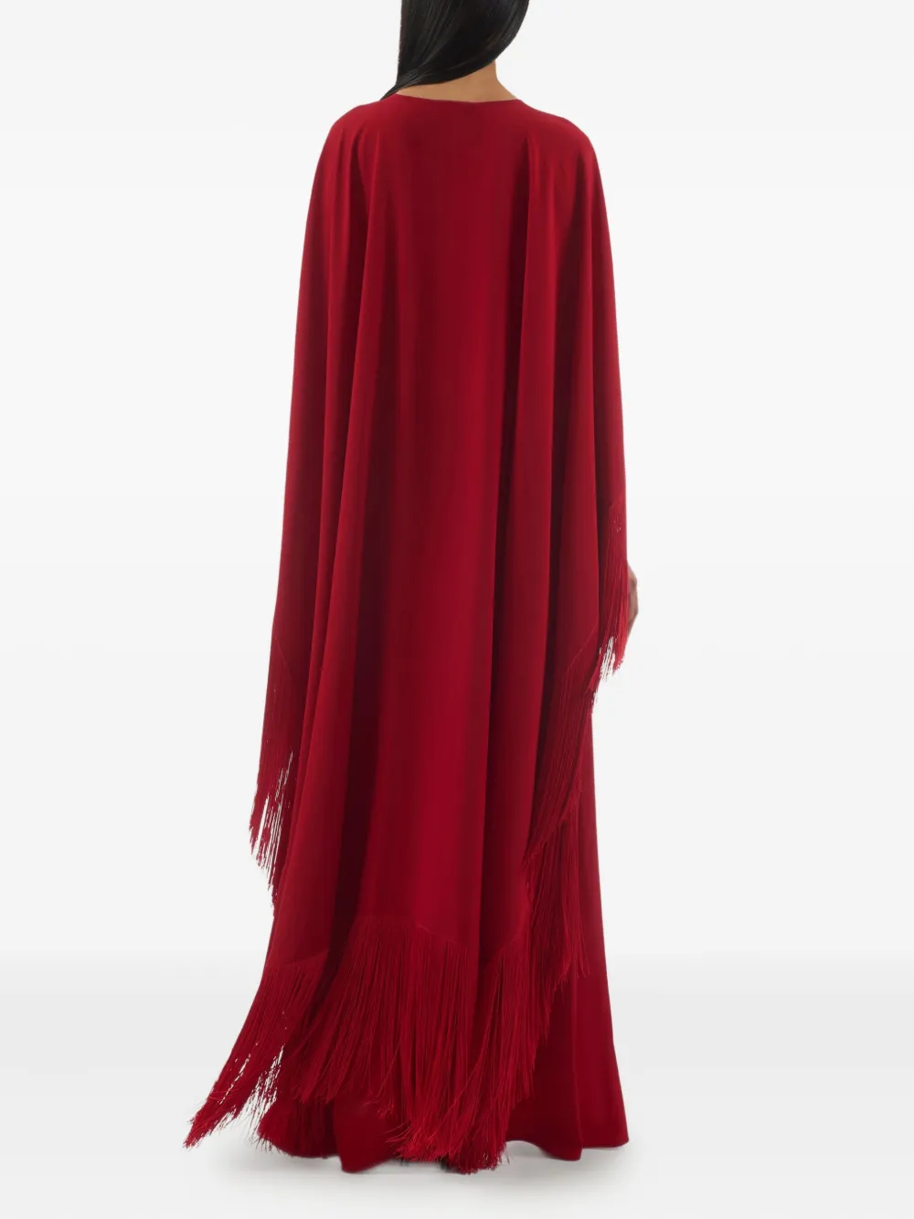 Taller Marmo 1974 Fringe Cape Dress In Red