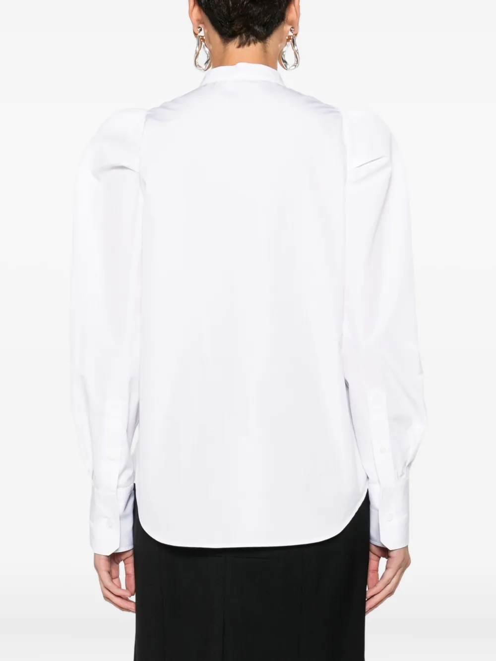 Alexander Mcqueen Puff-sleeve Button-front Shirt In White