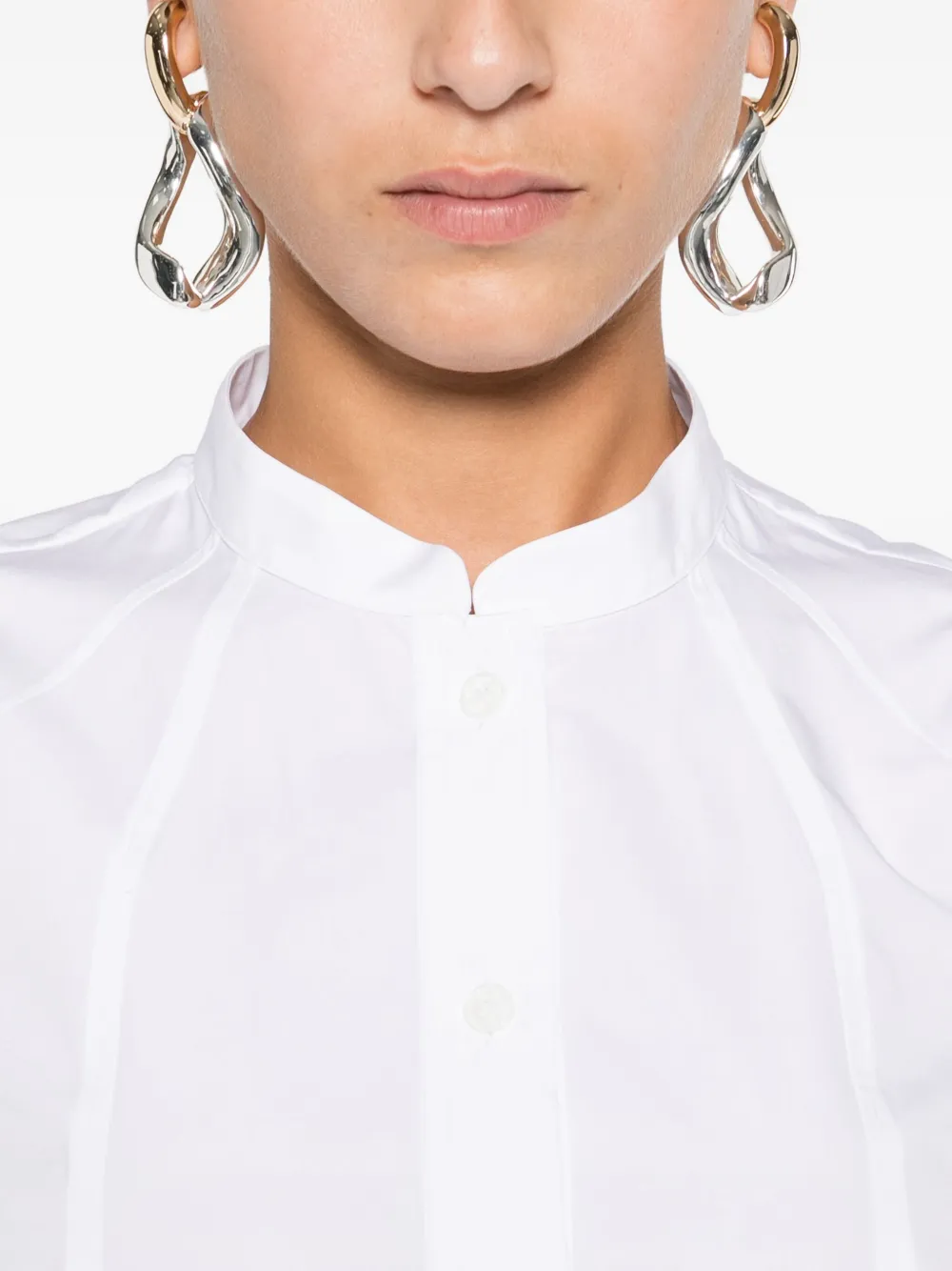 Alexander Mcqueen Puff-sleeve Button-front Shirt In White