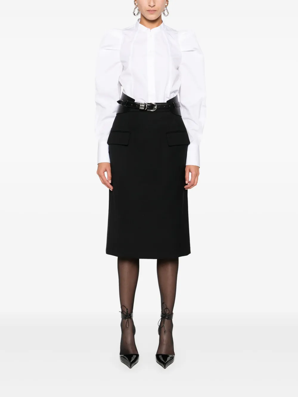 Alexander McQueen puff-sleeve button-front shirt | Blouses | Image 2