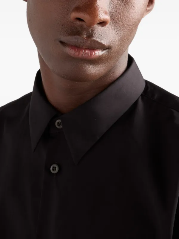 Prada Camisa De Algodão Com Bolso | Preto | FARFETCH BR