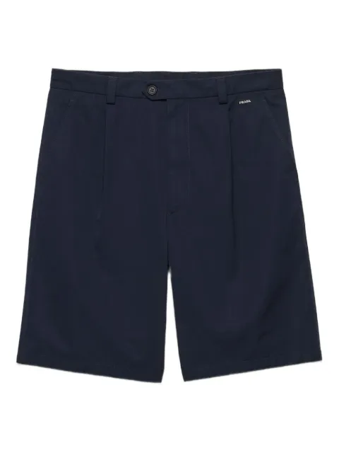 Prada Short com logo bordado e pregas